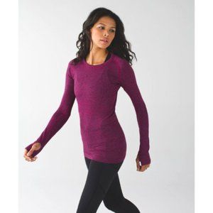 Lululemon Swiftly Tech Long Sleeve Crew - Heathered Jewelled Magenta size 8